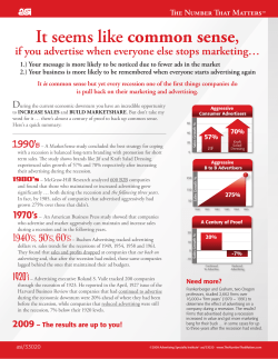 Advertising in a Recession