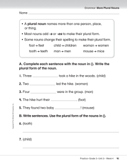 A. Complete each sentence with the noun in (). Write the plural form