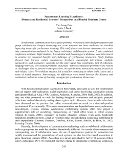 245 Synchronous Learning Experiences: Distance and Residential