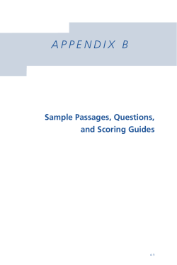 Appendix B:Sample Passages, Questions, and