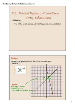 7-2 Solving Systems Substitution.notebook