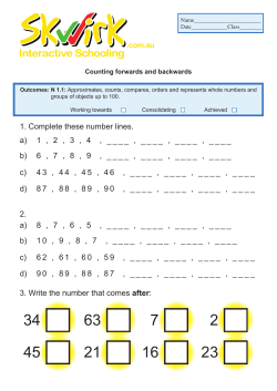 1. Complete these number lines. 3. Write the number that comes