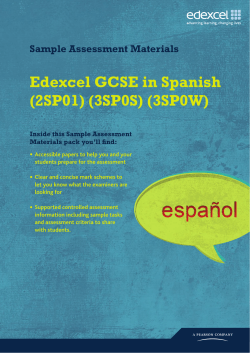 Sample Assessment Materials Edexcel GCSE in Spanish