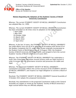 Motion Adoption of the Students` Society of McGill University