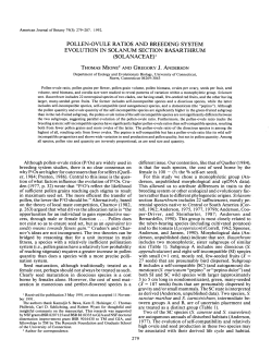 pollen-ovule ratios and breeding system evolution in solanum