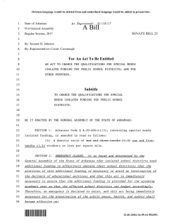 Senate Bill 23 - Arkansas General Assembly