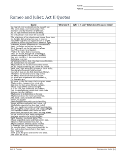 Romeo and Juliet: Act II Quotes