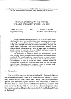TEXTUALEVIDENCEONTHENATURE OF EARLY BARBADIAN