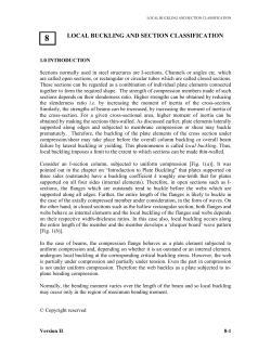 local buckling and section classification