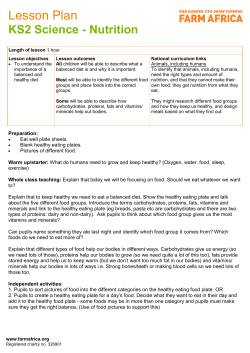 KS2 Science - Nutrition