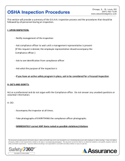 OSHA Inspection Procedures - Tool Box Talks for Construction