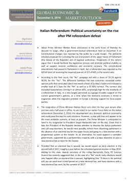 Italian Referendum: Political uncertainty on the rise after PM