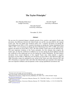 The Taylor Principles - Department of Economics