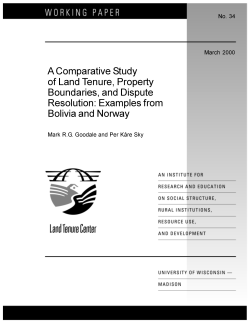 A Comparative Study of Land Tenure, Property