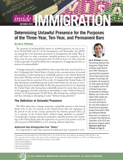 Determining Unlawful Presence for Purposes of the Three