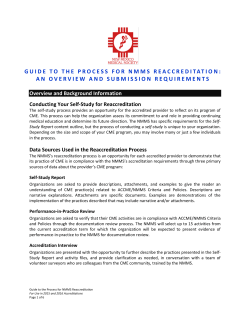 Guide to the Process for NMMS Reaccreditation
