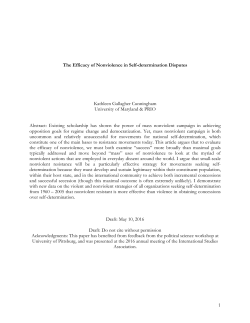 1 The Efficacy of Nonviolence in Self