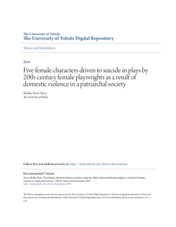 Five female characters driven to suicide in plays by 20th