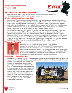 Eyrie Newsletter - Trinity Academy