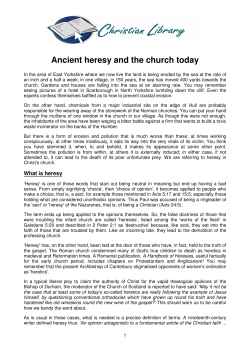 Ancient heresy and the church today