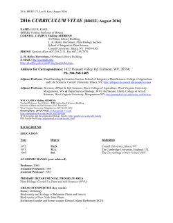 CV - Davis College of Agriculture, Natural Resources and