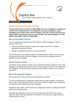 Simplified requirements for goods mortgages The Security Interests