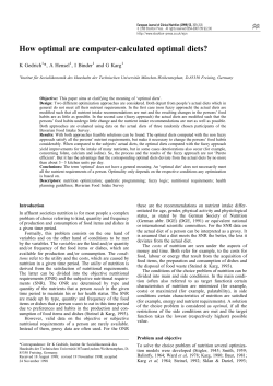 How optimal are computer-calculated optimal diets?