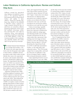 Labor Relations in California Agriculture: Review and Outlook