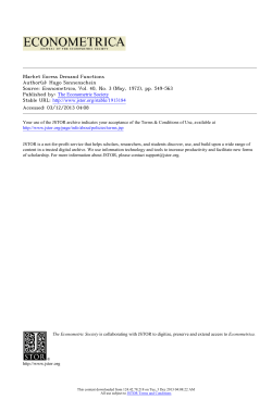 Market Excess Demand Functions