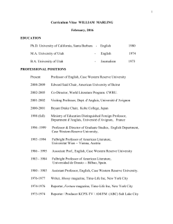 Publications of William Marling - Case Western Reserve University