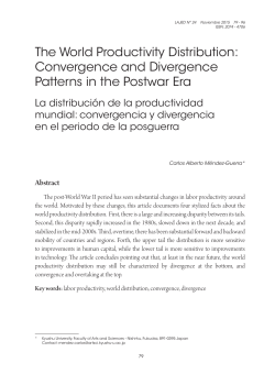 The World Productivity Distribution: Convergence and Divergence