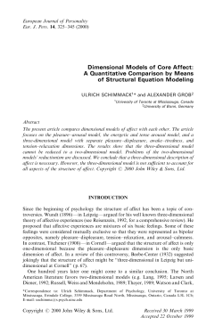 Dimensional Models of Core AЂect: A Quantitative Comparison by