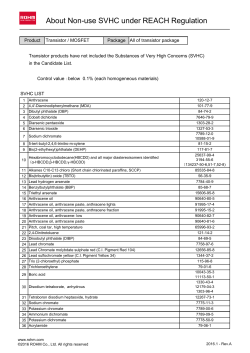 About Non-use SVHC under Reach Regulation - TR_REACH