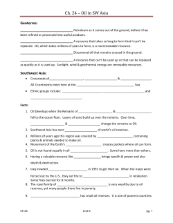 Ch. 24 Southwest Asia Study Guide