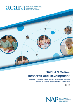 NAPLAN Online Research and Development: Device effect study