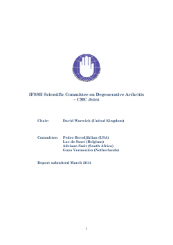 IFSSH Scientific Committee on Degenerative Arthritis &ndash; CMC Joint