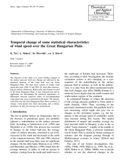 Temporal change of some statistical characteristics of wind speed