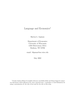 Language and Economics