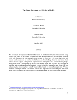 The Great Recession and Mother`s Health
