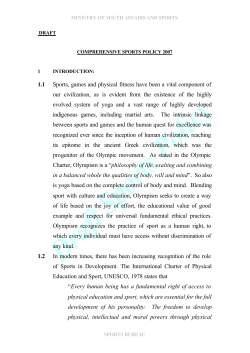 Comprehensive Sports Policy 2007 - Ministry of Youth Affairs and