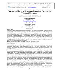 Punctuation Marks in Newspaper Reporting: Focus on the Vanguard