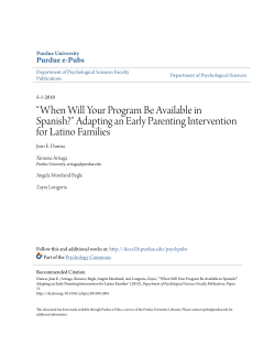 Adapting an Early Parenting Intervention for Latino - Purdue e-Pubs
