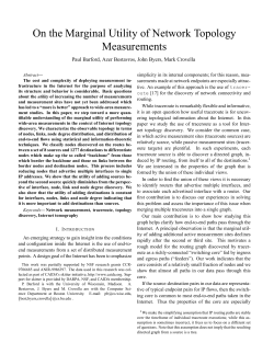 On the Marginal Utility of Network Topology Measurements