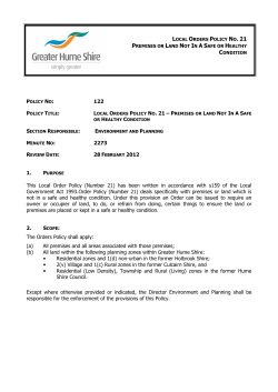 Local Orders Policy No. 21 Premises/Land Not In A Safe Or Healthy