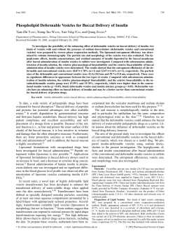 Phospholipid Deformable Vesicles for Buccal Delivery of Insulin