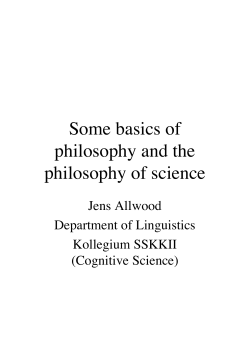 Some basics of philosophy and the philosophy of science