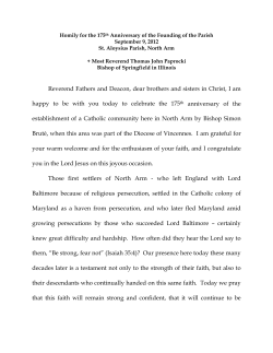 Reverend Fathers and Deacon, dear brothers and sisters in Christ, I