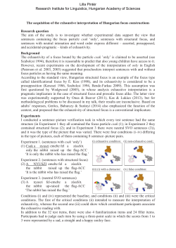 Lilla Pint&eacute;r Research Institute for Linguistics, Hungarian Academy of