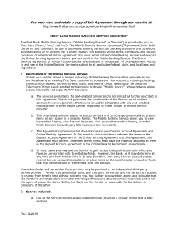FIRST BANK Mobile Banking Service Agreement