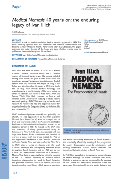 Medical Nemesis 40 years on: the enduring legacy of Ivan Illich